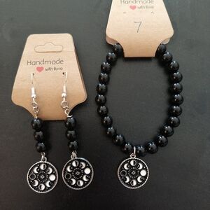 Black Beaded Jewelry Set